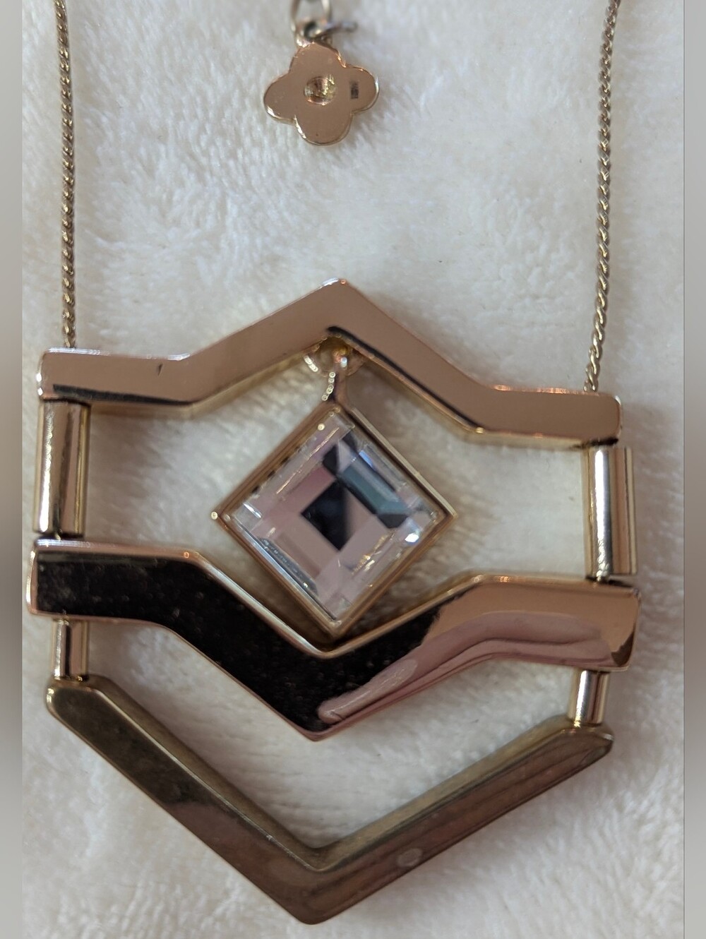 Brighton Rhythms Reversible Chevron Pendant Necklace - Black Enamel & Swarovski - Picture 5 of 5